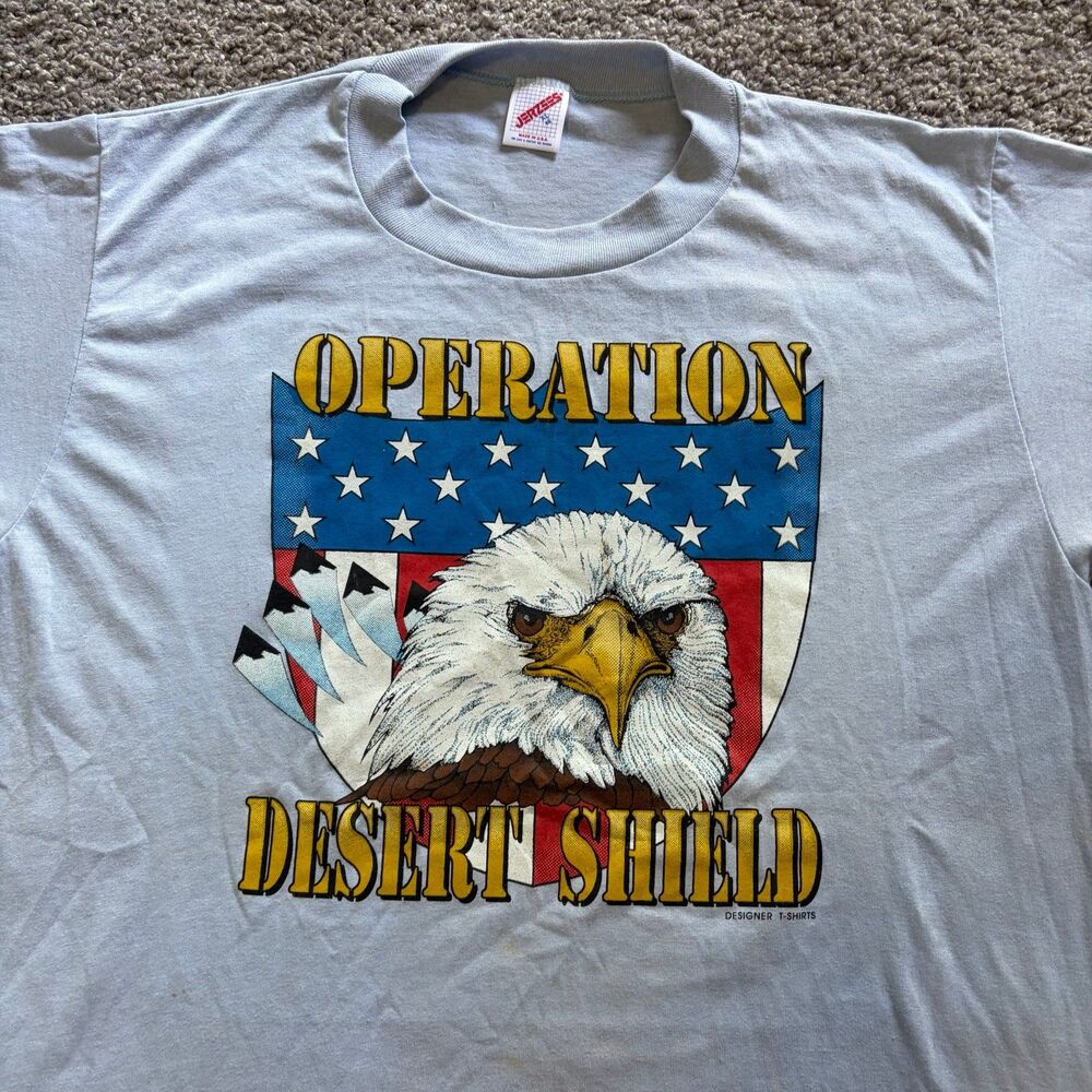 Vintage Operation Desert Shield Eagle Military Gulf War T Shirt Size XL - Picture 2 of 8